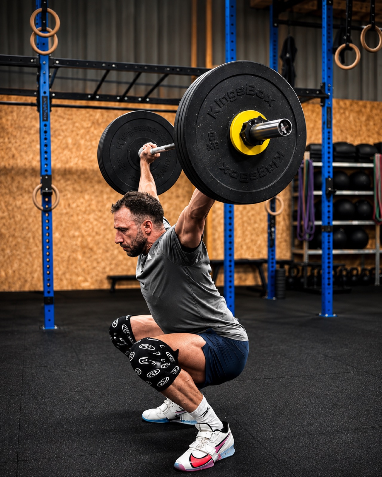 Reception d un arrache en haltero a CrossFit Hormesis